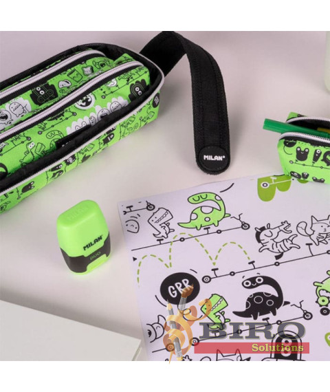 Penar școlar Milan "Tandem" cu 4 compartiment, echipat